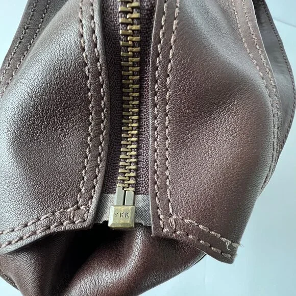 Coach Brown Patent Leather Crinkle Texture Hobo & Crossbody Bag, C0873-12387 EUC - Picture 4 of 16